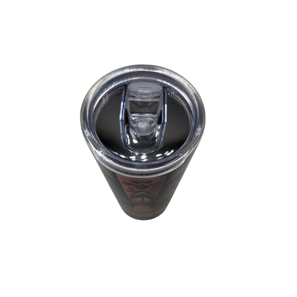 Tiki-Themed Stainless Steel Skinny Tumbler With Lid 20 Oz Double-Walled Insulati - Picture 3 of 12